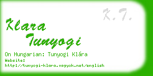 klara tunyogi business card
